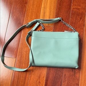 Mint Green Leather Crossbody Bag